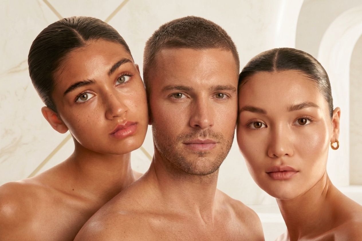 Three Tano clients with glowing skin